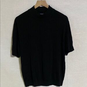 Paul Fredrick Black Check Crewneck Pullover Sweater 100% Silk Great Condition